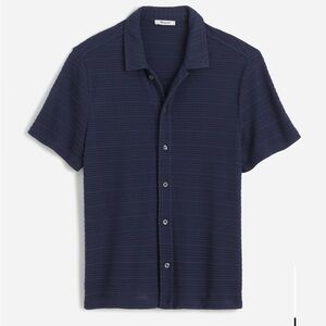 Madewell Dark Blue Textured Short-Sleeve Shirt